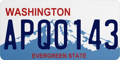 WA license plate APQ0143