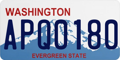 WA license plate APQ0180