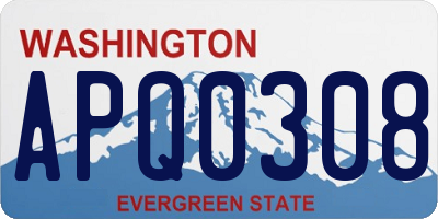WA license plate APQ0308