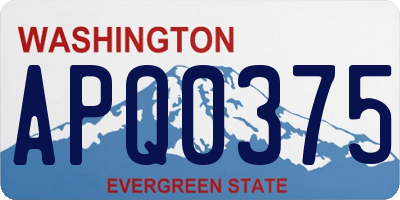 WA license plate APQ0375