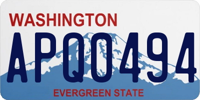 WA license plate APQ0494