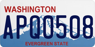 WA license plate APQ0508