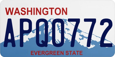 WA license plate APQ0772