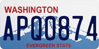 WA license plate APQ0874