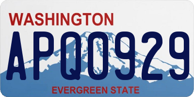 WA license plate APQ0929