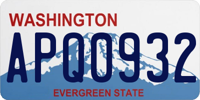WA license plate APQ0932