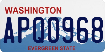 WA license plate APQ0968