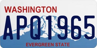 WA license plate APQ1965