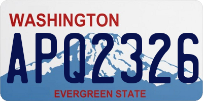 WA license plate APQ2326