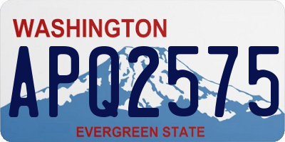 WA license plate APQ2575