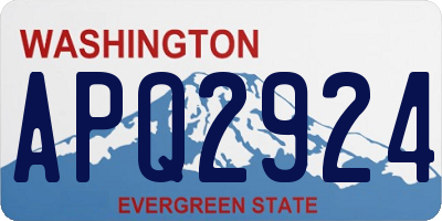 WA license plate APQ2924