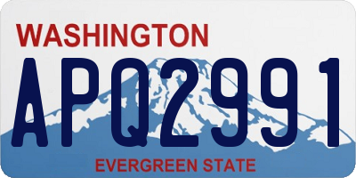 WA license plate APQ2991