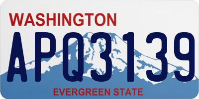 WA license plate APQ3139