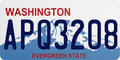 WA license plate APQ3208