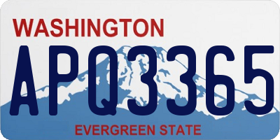 WA license plate APQ3365