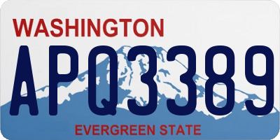 WA license plate APQ3389