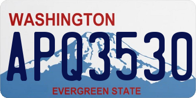 WA license plate APQ3530