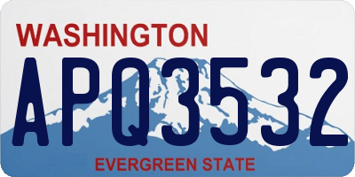 WA license plate APQ3532