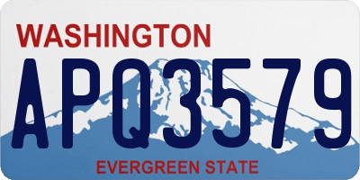 WA license plate APQ3579