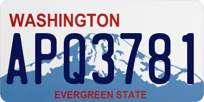 WA license plate APQ3781