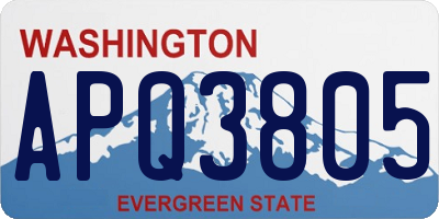 WA license plate APQ3805