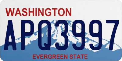 WA license plate APQ3997