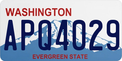 WA license plate APQ4029