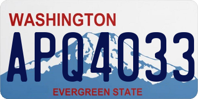 WA license plate APQ4033