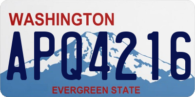 WA license plate APQ4216