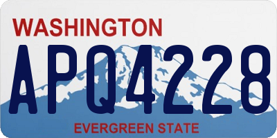 WA license plate APQ4228