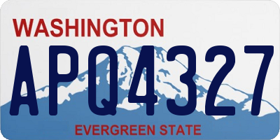 WA license plate APQ4327