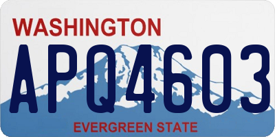 WA license plate APQ4603