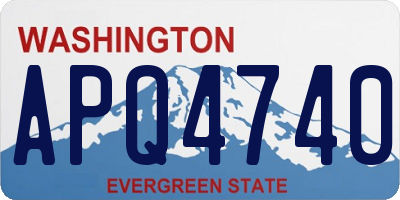 WA license plate APQ4740