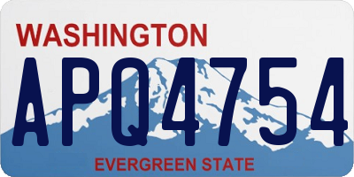 WA license plate APQ4754