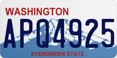 WA license plate APQ4925