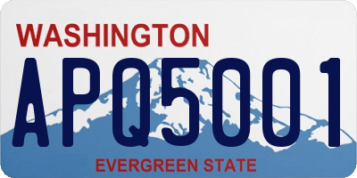 WA license plate APQ5001