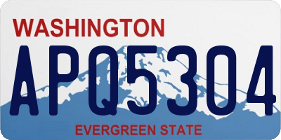 WA license plate APQ5304