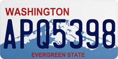 WA license plate APQ5398