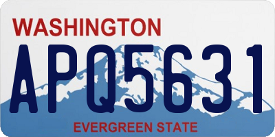 WA license plate APQ5631