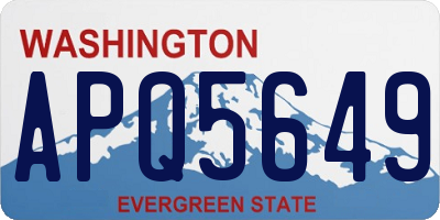 WA license plate APQ5649