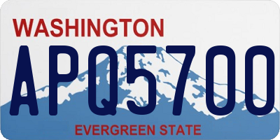WA license plate APQ5700