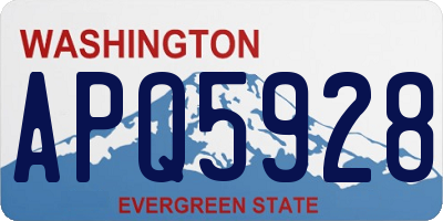 WA license plate APQ5928