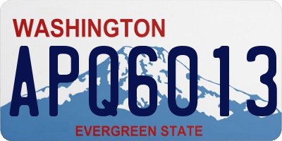 WA license plate APQ6013