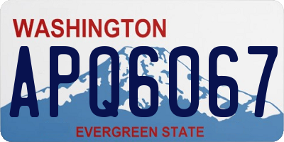WA license plate APQ6067