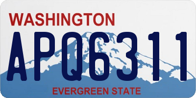 WA license plate APQ6311