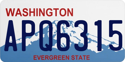 WA license plate APQ6315