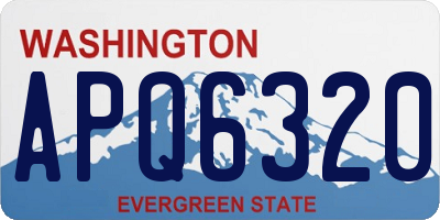 WA license plate APQ6320