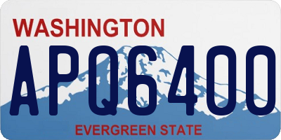 WA license plate APQ6400