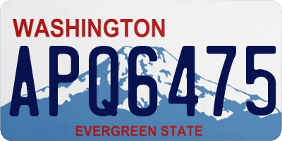 WA license plate APQ6475