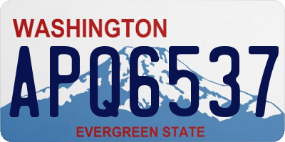 WA license plate APQ6537